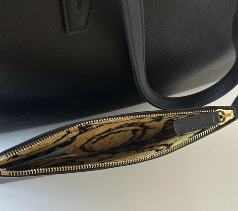 Versace Gold Medusa Calf Leather Black Tote Bag 1015533 Italy NWT $1875