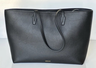Versace Gold Medusa Calf Leather Black Tote Bag 1015533 Italy NWT $1875