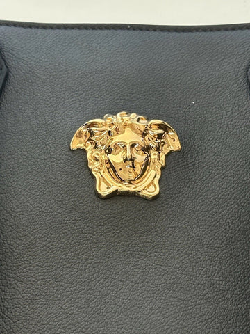 Versace Gold Medusa Calf Leather Black Tote Bag 1015533 Italy NWT $1875