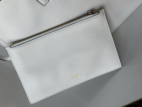 Versace Gold Medusa Calf Leather White Tote Bag 1015533 Italy NWT $1875