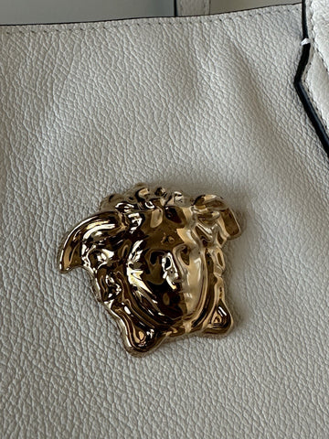 Versace Gold Medusa Calf Leather White Tote Bag 1015533 Italy NWT $1875