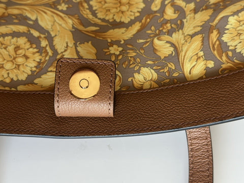 Versace Gold Medusa Calf Leather Brown Tote Bag 1015533 NWT $1875