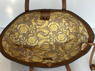 Versace Gold Medusa Calf Leather Brown Tote Bag 1015533 NWT $1875