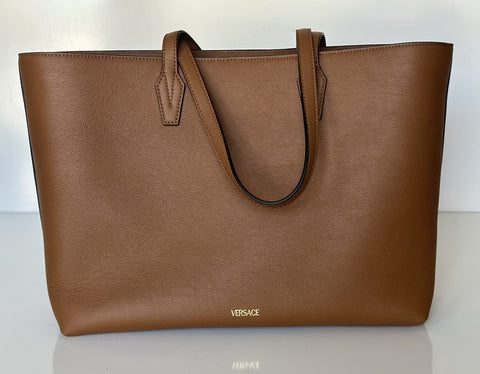 Versace Gold Medusa Calf Leather Brown Tote Bag 1015533 NWT $1875