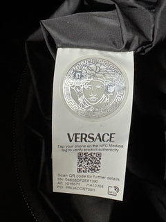 Versace Medusa Head & Greca Key Nylon Large Blue Duffle Bag Italy 1015571 NWT