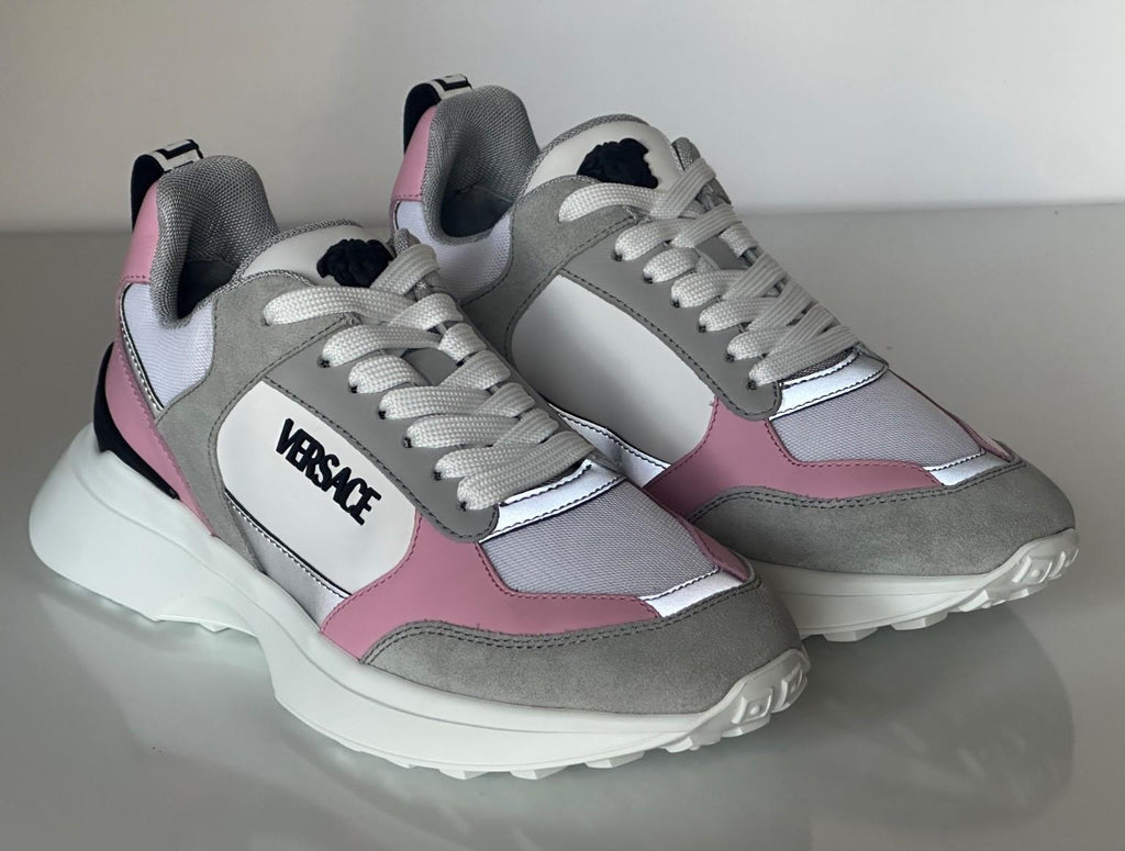 Versace Low Top Women's Candy Pink & White Sneakers 9 US (39) 1011941 Italy NIB