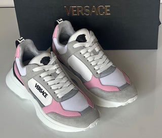Versace Low Top Women's Candy Pink & White Sneakers 9 US (39) 1011941 Italy NIB