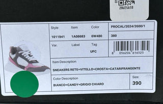 Versace Low Top Women's Candy Pink & White Sneakers 9 US (39) 1011941 Italy NIB