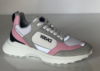 Versace Low Top Women's Candy Pink & White Sneakers 9 US (39) 1011941 Italy NIB