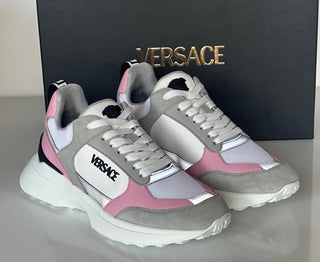 Versace Low Top Women's Candy Pink & White Sneakers 8 US (38) 1011941 Italy NIB