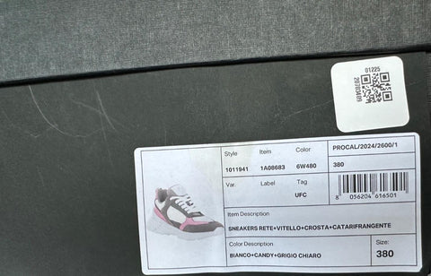 Versace Low Top Women's Candy Pink & White Sneakers 8 US (38) 1011941 Italy NIB