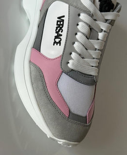 Versace Low Top Women's Candy Pink & White Sneakers 8 US (38) 1011941 Italy NIB