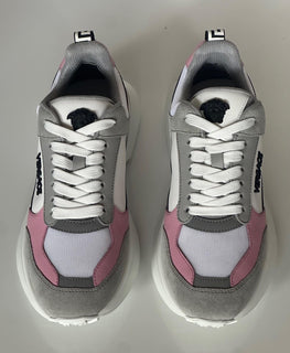 Versace Low Top Women's Candy Pink & White Sneakers 8 US (38) 1011941 Italy NIB