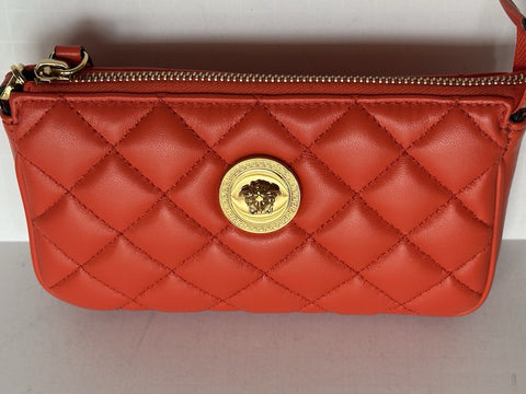 Versace Gold Medusa Head Quilted Leather Red Shoulder Bag 1019223 NWOT $925