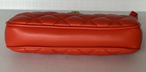 Versace Gold Medusa Head Quilted Leather Red Shoulder Bag 1019223 NWOT $925