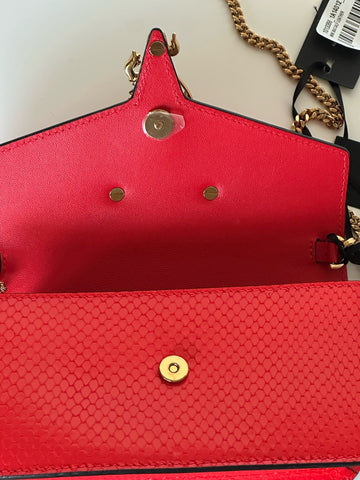 Versace Virtus Calf Leather Red Mini Shoulder Bag 1013356 IT NWT $1350