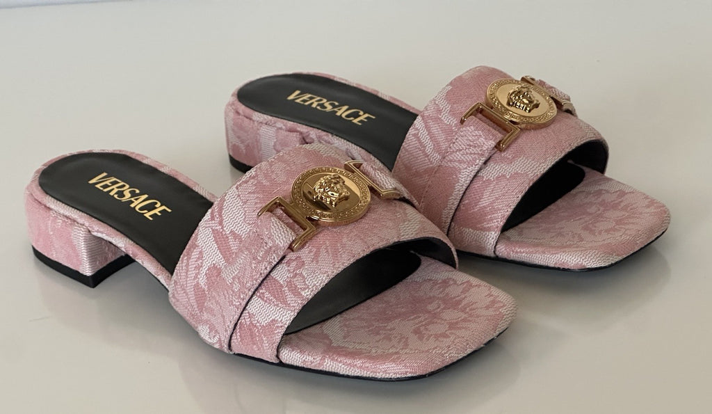 VERSACE Women's Medusa Head Baby Pink Sandals 7 US (37 Euro) 1014748 Spain NIB