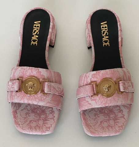 VERSACE Women's Medusa Head Baby Pink Sandals 7 US (37 Euro) 1014748 Spain NIB