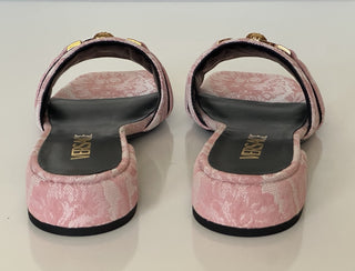 VERSACE Women's Medusa Head Baby Pink Sandals 7 US (37 Euro) 1014748 Spain NIB