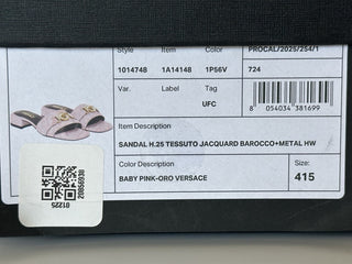 VERSACE Womens Medusa Head Baby Pink Sandals 11.5 US (41.5 Eu) 1014748 Spain NIB