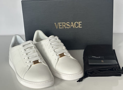 Versace Medusa Men's White Leather Sneakers 10 US (43 Euro) 1016936 NIB