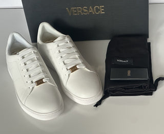 Versace Medusa Men's White Leather Sneakers 10 US (43 Euro) 1016936 NIB