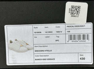 Versace Medusa Men's White Leather Sneakers 10 US (43 Euro) 1016936 NIB