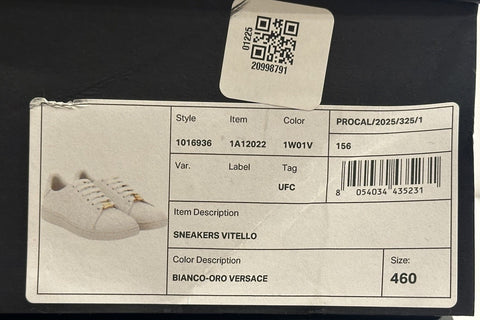 Versace Medusa Men's White Leather Sneakers 13 US (46 Euro) 1016936 NIB