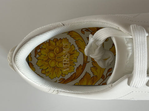 Versace Medusa Women's White Leather Sneakers 10 US (40 Euro) 1016935 NIB