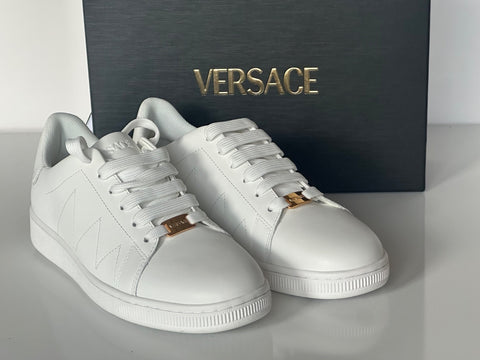 Versace Medusa Women's White Leather Sneakers 10 US (40 Euro) 1016935 NIB