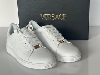 Versace Medusa Women's White Leather Sneakers 11 US (41 Euro) 1016935 NIB