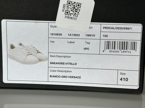 Versace Medusa Women's White Leather Sneakers 11 US (41 Euro) 1016935 NIB