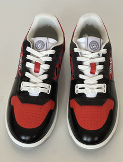 Versace Greca Men’s Leather Black/Orange Red Sneakers 10.5 US (43.5) 1013377 IT