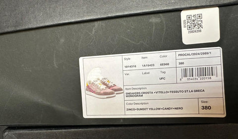 Versace Greca Women’s Medusa Pink/Yellow/Gray Sneakers 8 US (38) 1014316 NIB