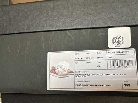Versace Greca Women’s Medusa Pink/Yellow/Gray Sneakers 9.5 US (39.5) 1014316 NIB