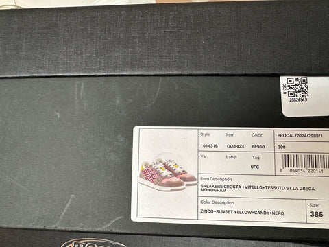 Versace Greca Women’s Medusa Pink/Yellow/Gray Sneakers 8.5 US (38.5) 1014316 NIB