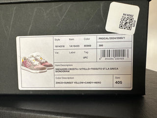 Versace Greca Womens Medusa Pink/Yellow/Gray Sneakers 10.5 US (40.5) 1014316 NIB