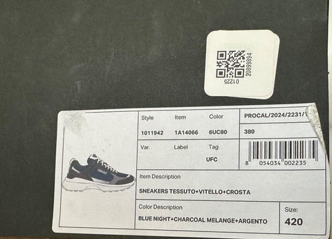 Versace Medusa Men’s Dark Blue/Gray Sneakers 9 US (42) 1011942 IT NIB $850