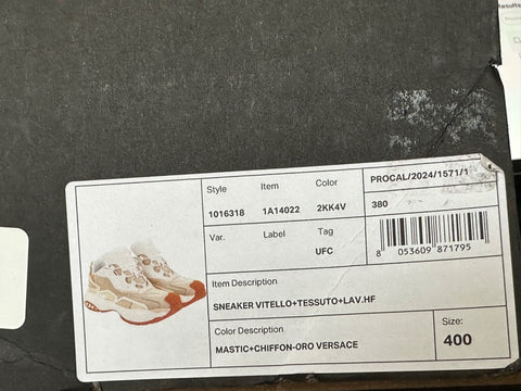 Versace Mercury Women’s White/Beige Sneakers 10 US (40 Euro) 1016318 NIB $890