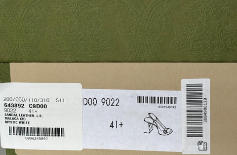 Gucci Horsebit Womens Pump Leather White Shoes Sandals 11.5 US (41.5) 643892 NIB