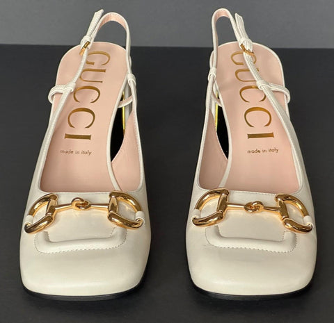 Gucci Horsebit Womens Pump Leather White Shoes Sandals 11.5 US (41.5) 643892 NIB