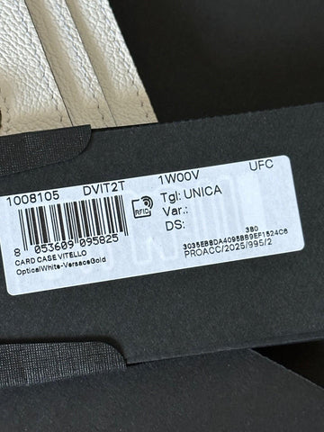 Versace Medusa Head White Leather Card Case Wallet 1008105 Italy NWT