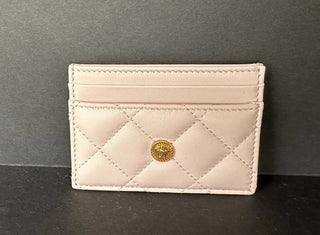 Versace Medusa Head Quilted Leather Light Pink Card Case 1008825 Italy NWT $350
