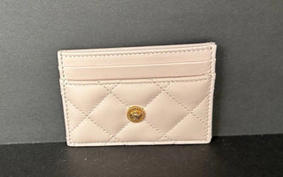 Versace Medusa Head Quilted Leather Light Pink Card Case 1008825 Italy NWT $350
