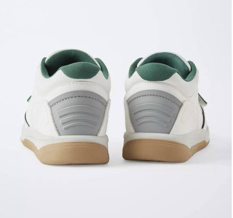 Zara Boys Leather White MULTI-PIECE High Top Sneakers Size 4 EU 36 NWT