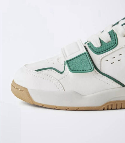 Zara Boys Leather White MULTI-PIECE High Top Sneakers Size 4 EU 36 NWT