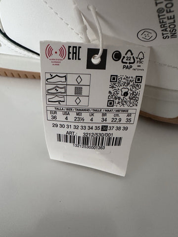 Zara Boys Leather White MULTI-PIECE High Top Sneakers Size 4 EU 36 NWT