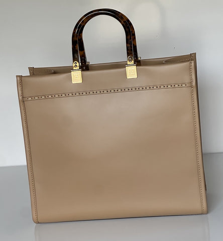 Fendi Roma Calf Leather Sunshine Medium Brown Shopping Bag 8BH386 IT NWT $3290