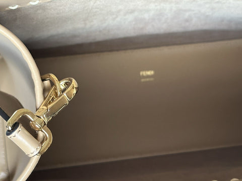 Fendi Roma Calf Leather Sunshine Medium Brown Shopping Bag 8BH386 IT NWT $3290