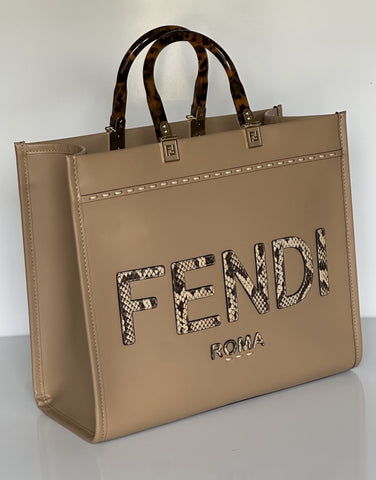 Fendi Roma Calf Leather Sunshine Medium Brown Shopping Bag 8BH386 IT NWT $3290